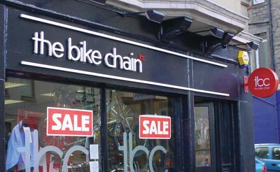 The shop-front of 'the bike chain'